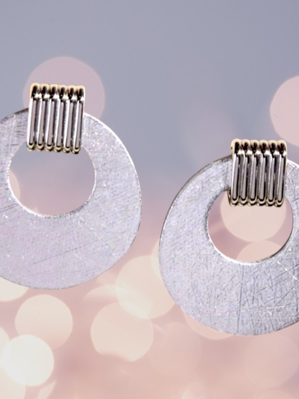 NEW Nickel & Suede Vintage Silver Textured Circle Drop Earrings